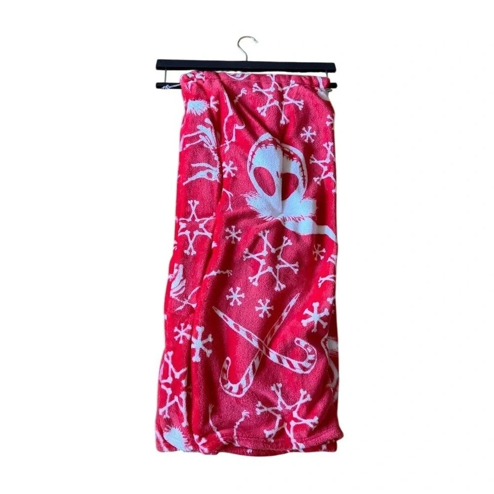 Disney Nightmare Before Christmas Throw Blanket Skellington Red 50x60 Halloween